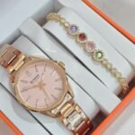 Curren Rose Gold Watch and Stone Bracelet Giftset